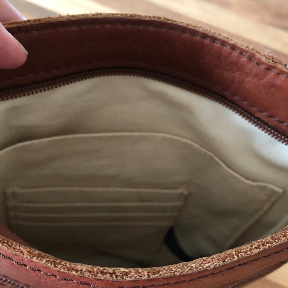 Margot Slim Leather Crossbody Bag in Brown - Picture 11 of 12
